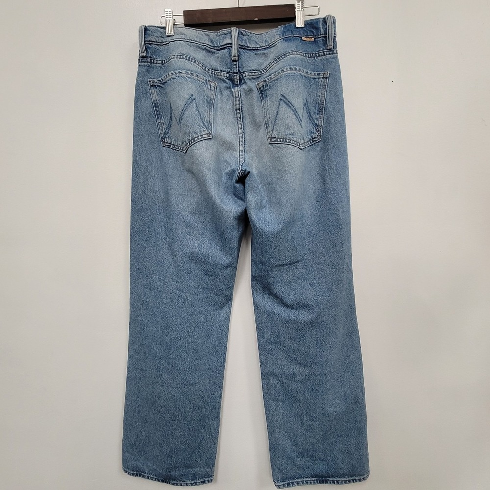 Mother Superior Womens The Dodger Sneak Jeans Size‎ 28 Blue Denim Wide Leg Faded - Picture 2 of 13